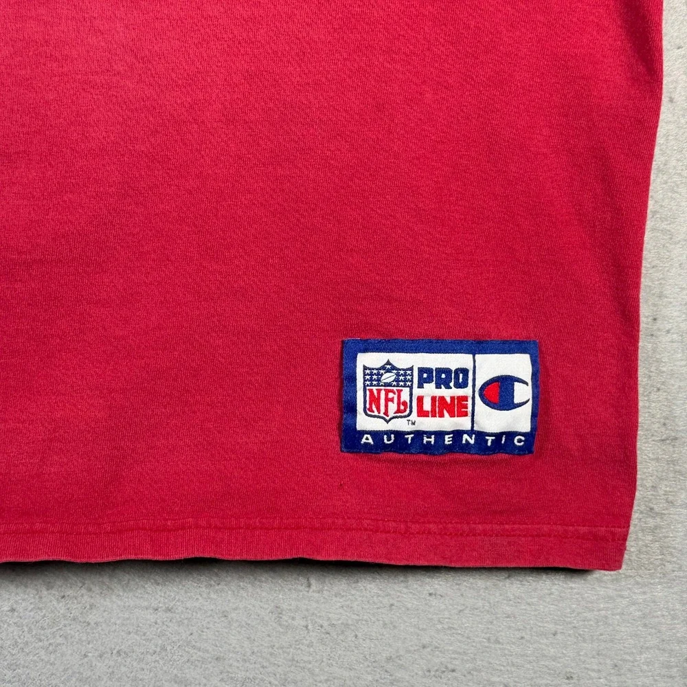 Vintage San Francisco 49ers Champion‎ Red Football Graphic T-Shirt XXL 90's NFL - Picture 4 of 14